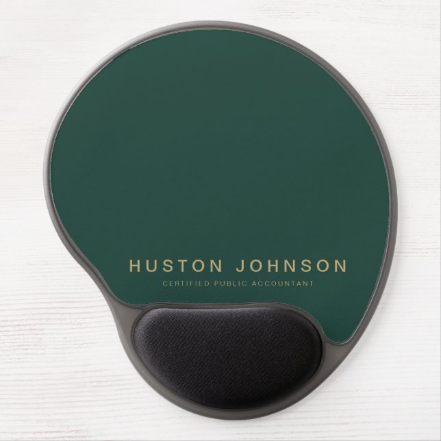 Professional Emerald Green And Gold Personalized Gel Mouse Pad (Front)
