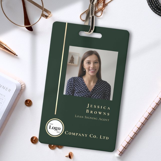 Professional Emerald Green Gold Photo Logo QR code Badge (Professional Emerald Green Gold Photo Logo QR code Badge)