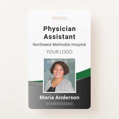 Professional Employee Black and Green ID Badge