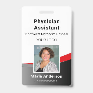 Professional Employee Black and Red ID Badge