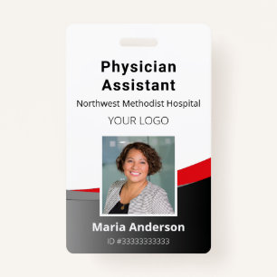 Professional Employee Black and Red ID Badge