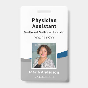 Professional Employee Blue and Gray ID Badge