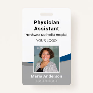 Professional Employee Blue and Gray ID Badge