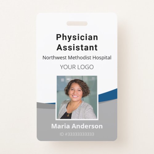 Professional Employee Blue and Gray ID Badge