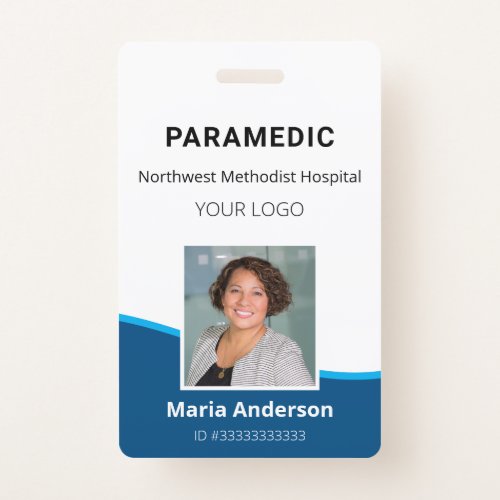 Professional Employee Blue and White ID Badge