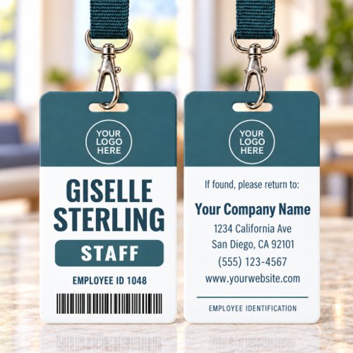 Professional Employee Business Logo Name Badge