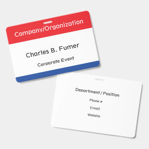 Professional Employee Event Name Tag Badge