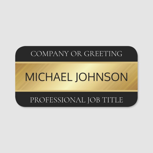 Professional Employee name and title golden Tag (Front)