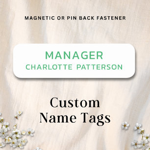 Professional Employee Name Job Title Sea Green Tag