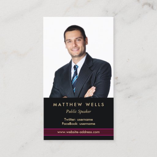 Customizable Professional Portrait Photo Business Card