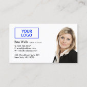 Professional Employee Social Media  AddPhoto Logo Business Card (Front)