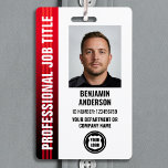 Professional Employee Staff ID Photo Logo Red Badge