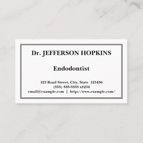 Professional Endodontist Business Card