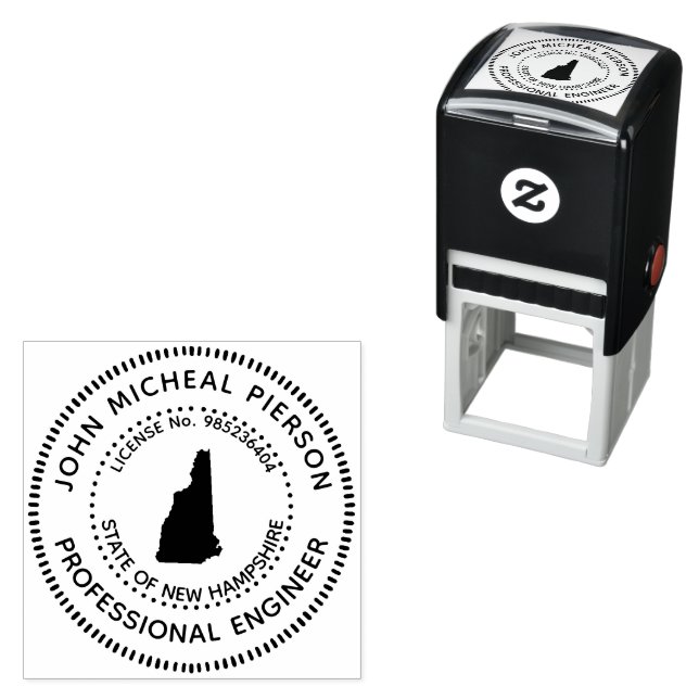 Professional Engineer New Hampshire Self-inking Stamp (In Situ)