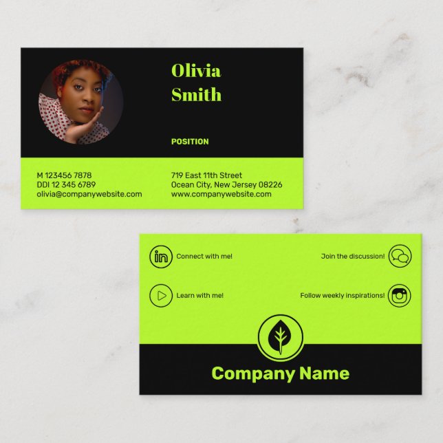 Professional Entrepreneur Small Business Card (Front/Back)