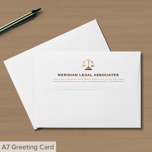 Professional Envelopes with Justice Scale Logo