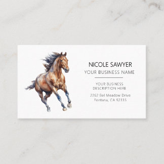 Professional Equestrian Personalized Equine Horse Business Card