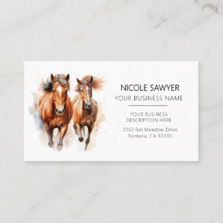 Professional Equestrian Personalized Equine Horse Business Card