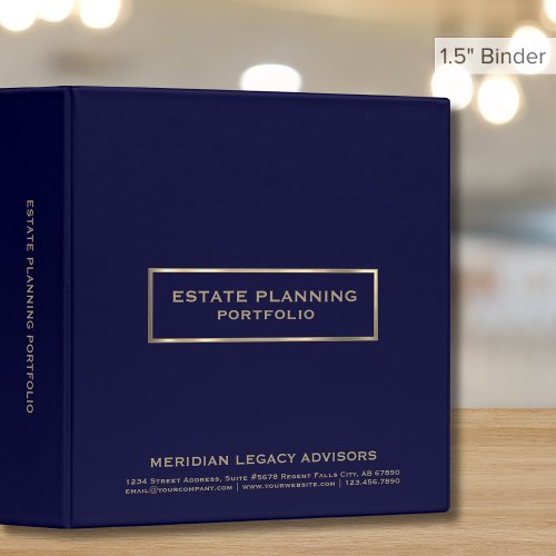 Professional Estate Planning Portfolio Binder