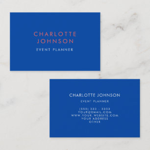 Professional Event Planner Cobalt Blue Business Card