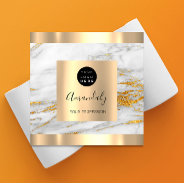 Professional Event Planner Marble Gold Logo Square Business Card at Zazzle