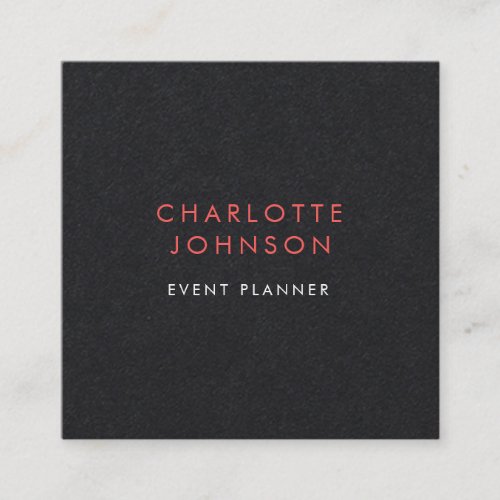 Professional Event Planner Minimalist Elegant Square Business Card