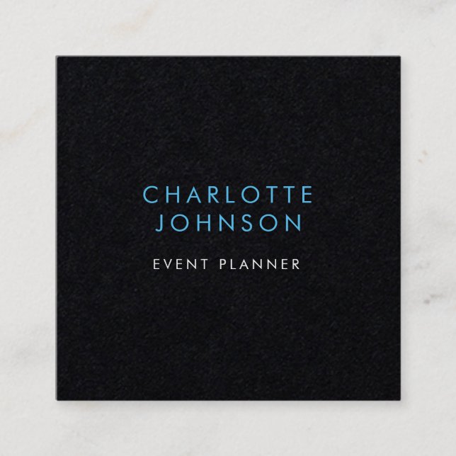 Professional Event Planner Minimalist Sky Blue Square Business Card (Front)