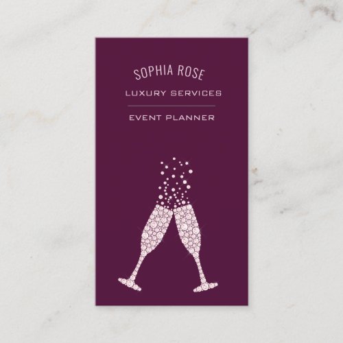 Professional Event Wedding Planner Pink Diamonds Business Card