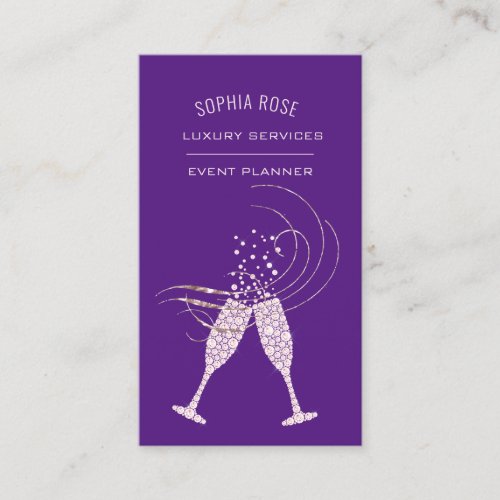 Professional Event Wedding Planner Pink Purple VIP Business Card