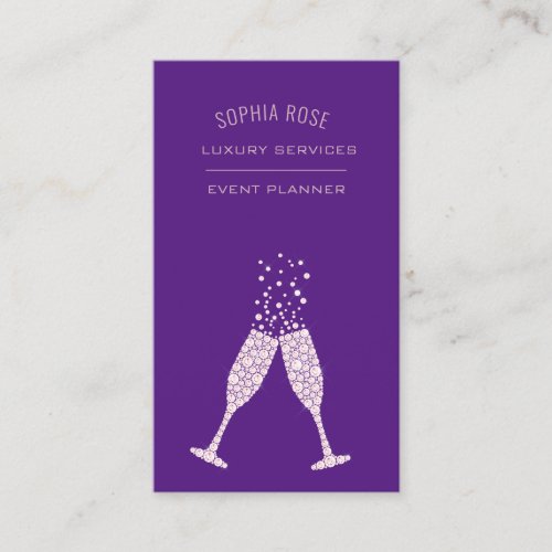 Professional Event Wedding Planner Pink White Purp Business Card