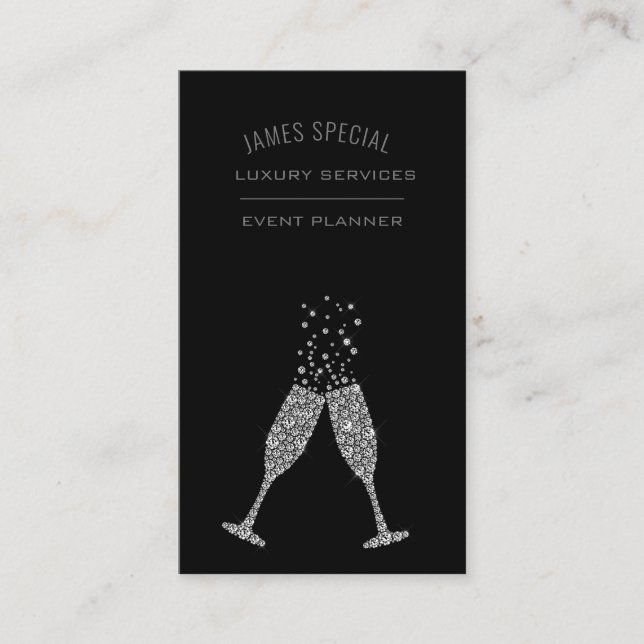 Professional Event Wedding Planner VIP Diamonds Business Card (Front)