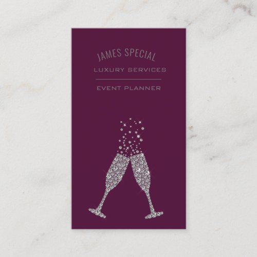 Professional Event Wedding Planner VIP Diamonds Business Card