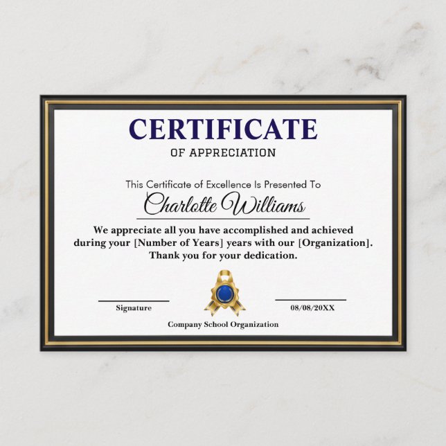 Professional Executive Achievement Certificate Art (Front)