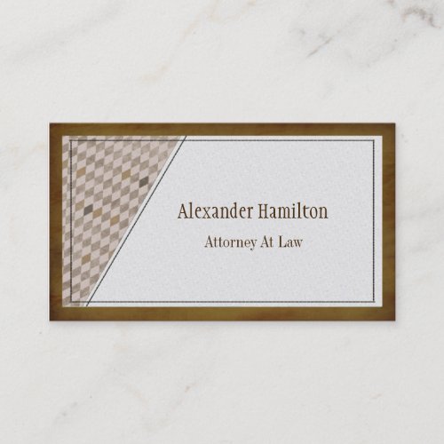 Professional Executive Mahogany Argyle Check Business Card Template