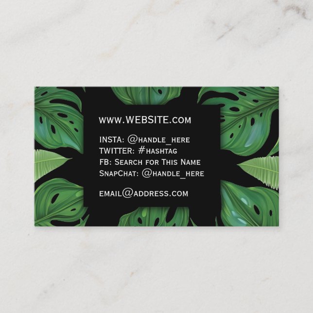 Professional Executive Plant Caretaker Florist  Business Card (Front)