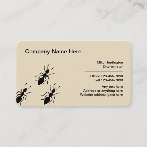 Professional Exterminator And Pest Control Business Card