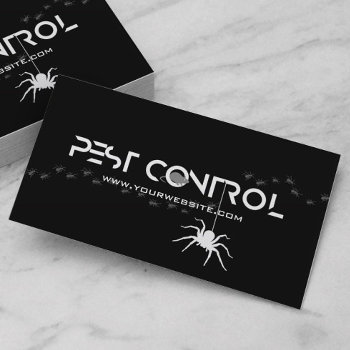 Professional Exterminator Pest Control Black White Business Card by BlackEyesDrawing at Zazzle