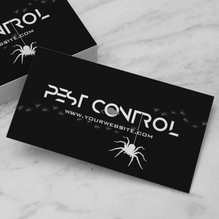 Professional Exterminator Pest Control Black White Business Card