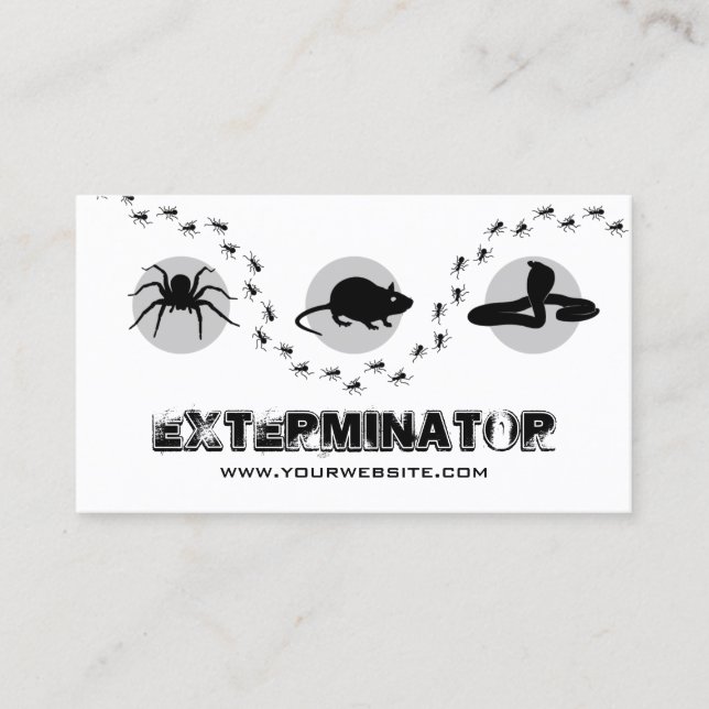 Professional Exterminator Pest Control Business Card (Front)