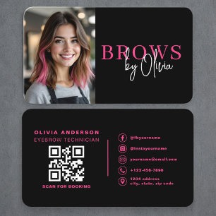 Professional Eyebrow Artist Photo QR Code Business Card