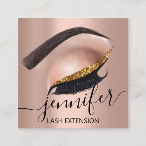 Professional Eyelash Extension Makeup Artist MUA Square Business Card
