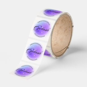 professional eyelash extensions purple modern classic round sticker
