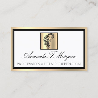 Professional Eyelash Hair Extension Brows Gold Lux Business Card