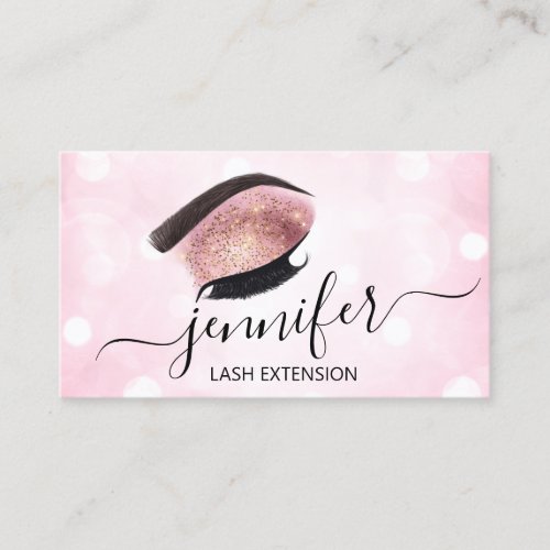 Professional Eyelash MUA Makeup Artist Brow Pink Business Card