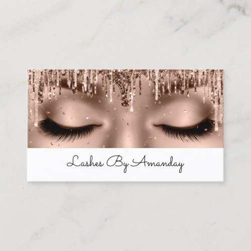 Professional Eyelashes Extension Makeup Rose Spark Business Card