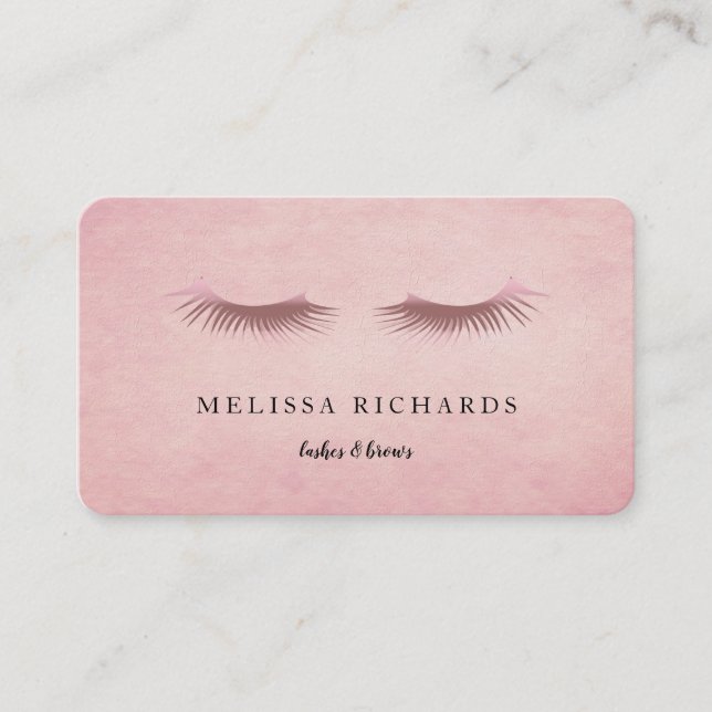 Professional Eyelashes Makeup Artist Black Busines Business Card (Front)