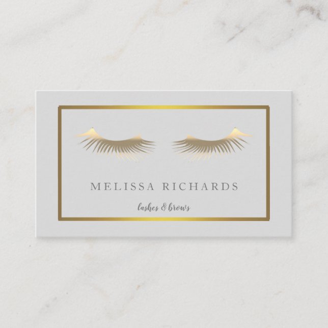 Professional Eyelashes Makeup Artist Black Business Card (Front)