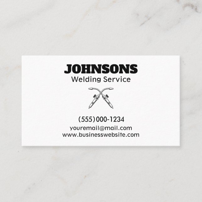 Professional Fabricator Welding Service Business Card (Front)