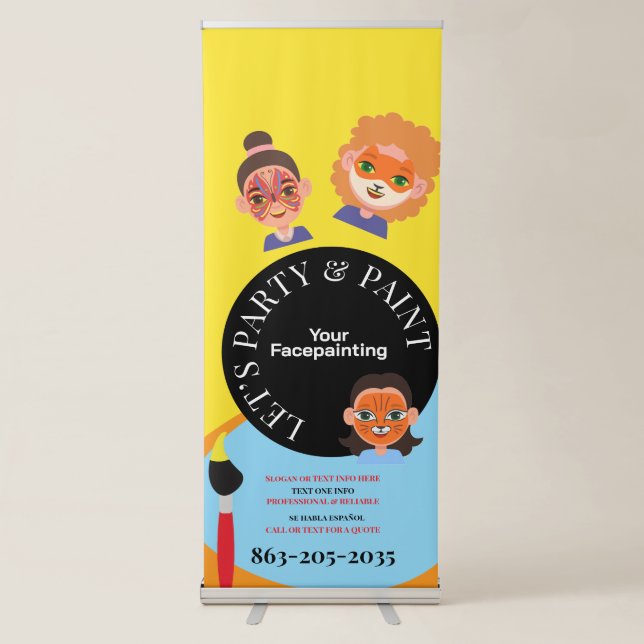 Professional Facepainting Face Artist Retractable Banner (Front)