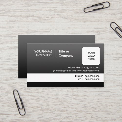 professional fade : (2-sided) : business card template